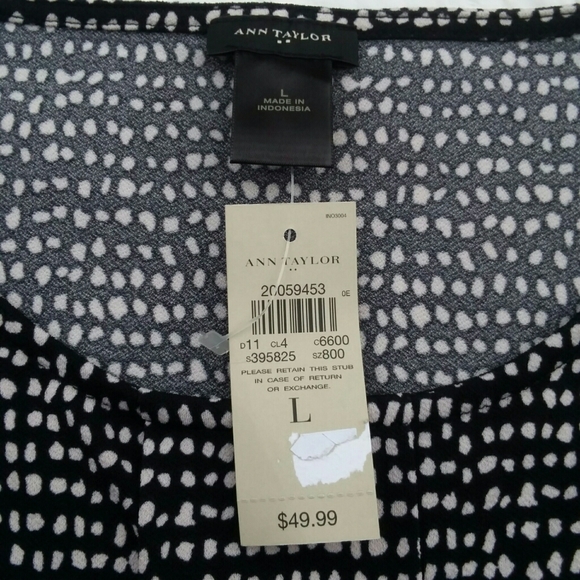 Ann Taylor Factory Career Tank Navy Dots Large NWT - Picture 5 of 7